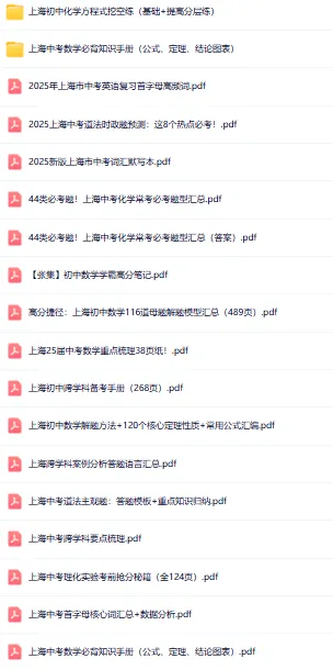 不足白天!26上海中考全科冲刺资料合集来啦【中考生必备】 第2张
