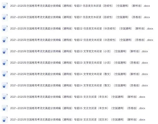 近五年2021-2025高考语文真题分类汇编,记得要看! 第1张