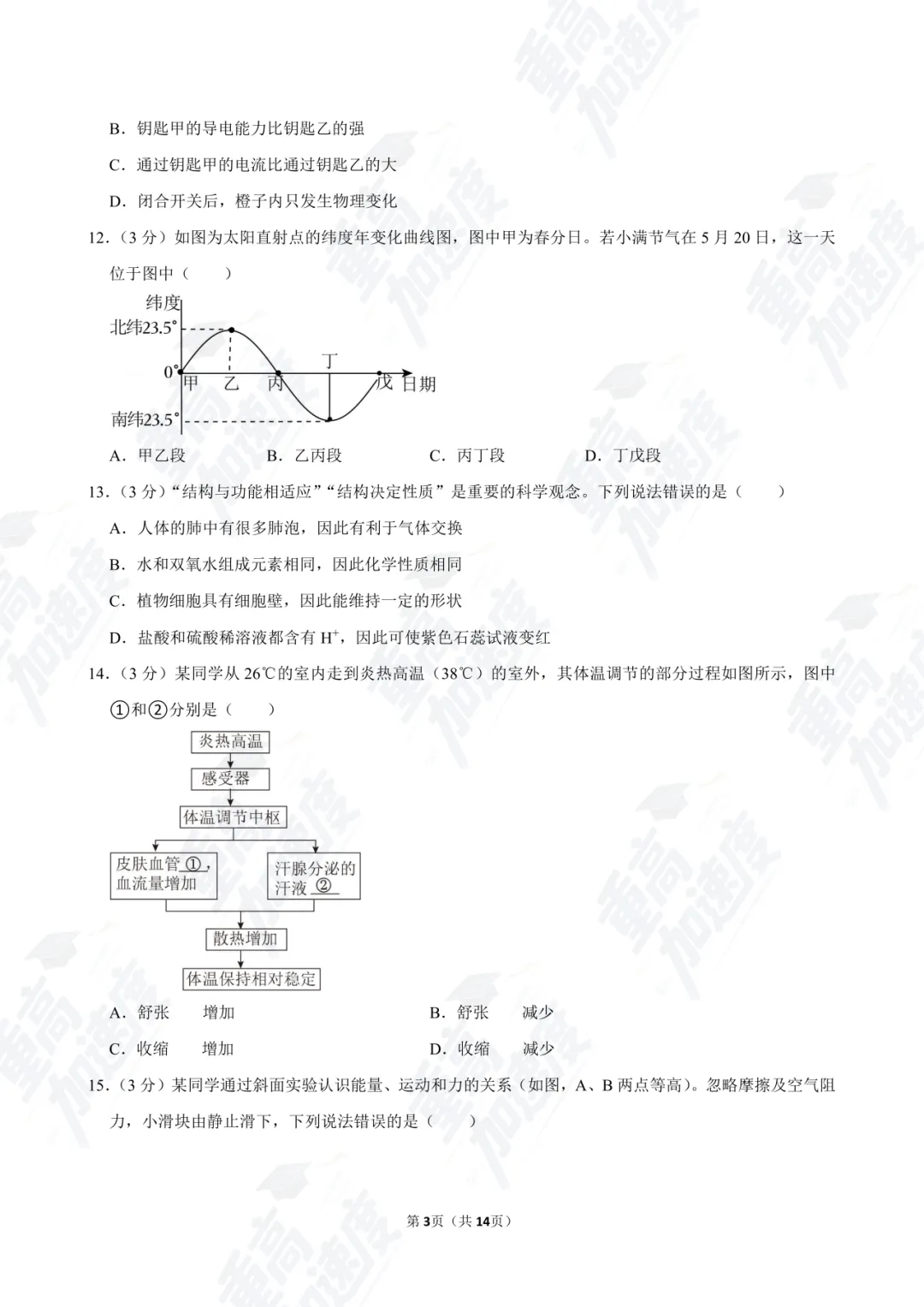 浙江 2024 中考真题卷免费领!全科 + 答案 解析可打印 第19张