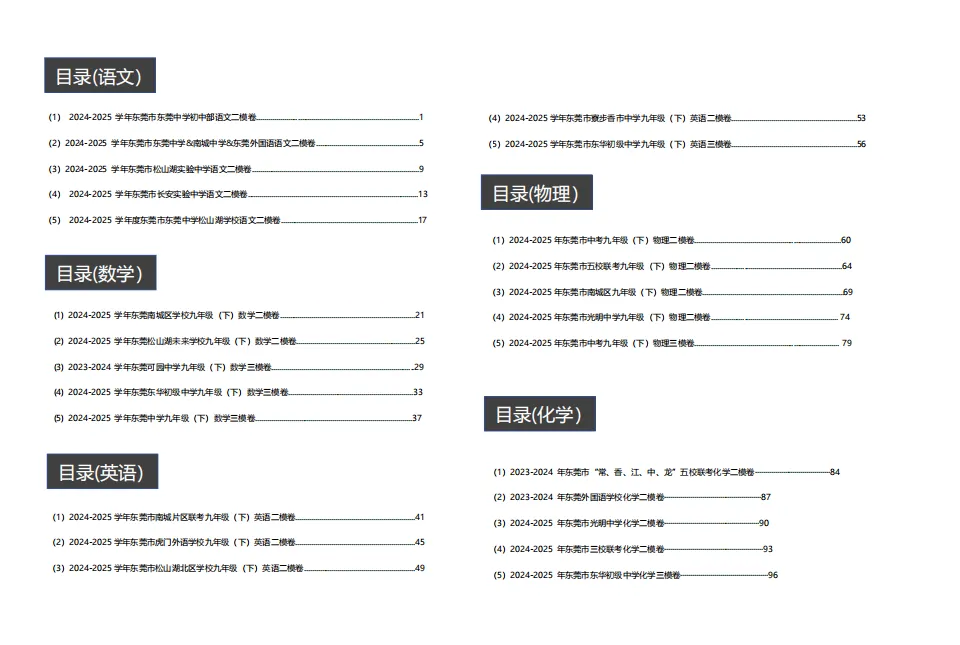 26年东莞一模时间定了!各校模考真题汇总! 第16张