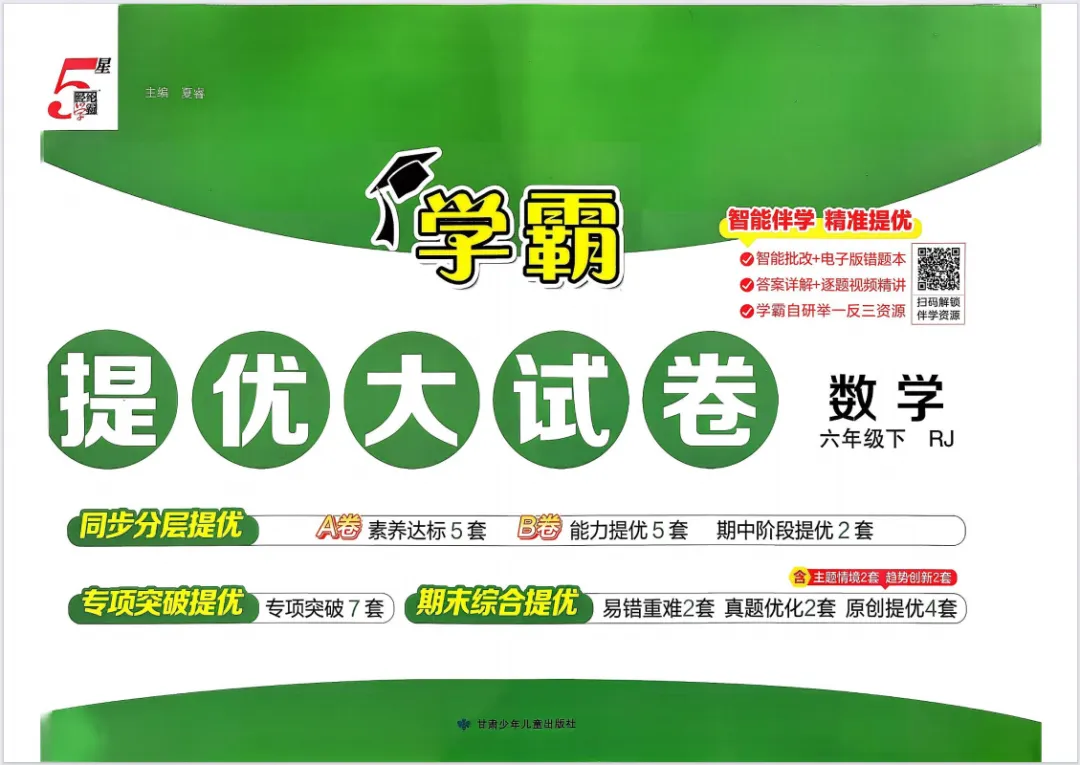 2026春新版《学霸提优大试卷》1-6年级数学人教版下册,附有答案! 第2张