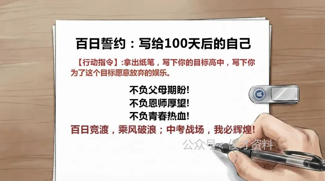初三中考百日冲刺誓师班会ppt:最后一百天,黑马还是炮灰?含教案、讲稿 第24张