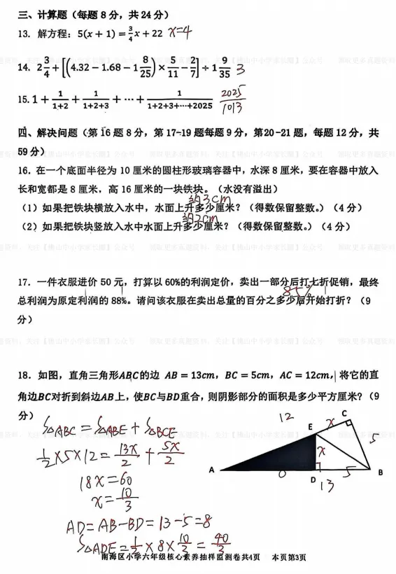南海区及部分镇街小学核心素养(强基)真题汇总,免费下载→ 第9张