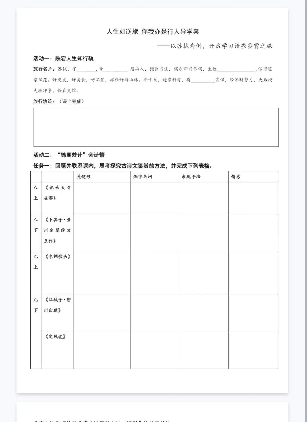 中考语文复习之苏轼专题 第12张