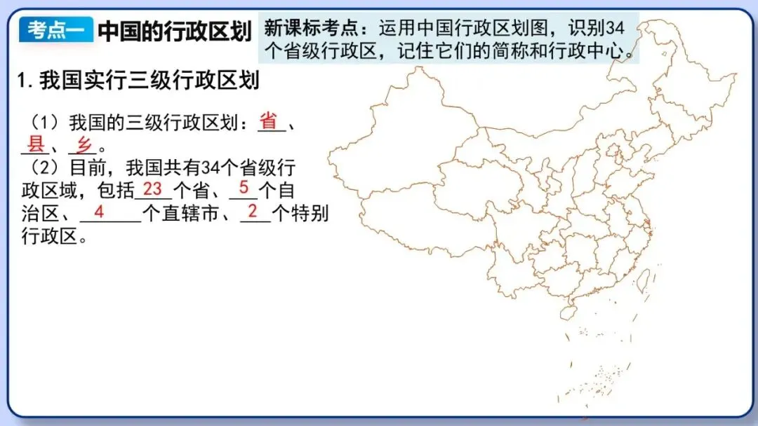 2026年中考地理复习专题十一:中国的疆域与人口 第19张
