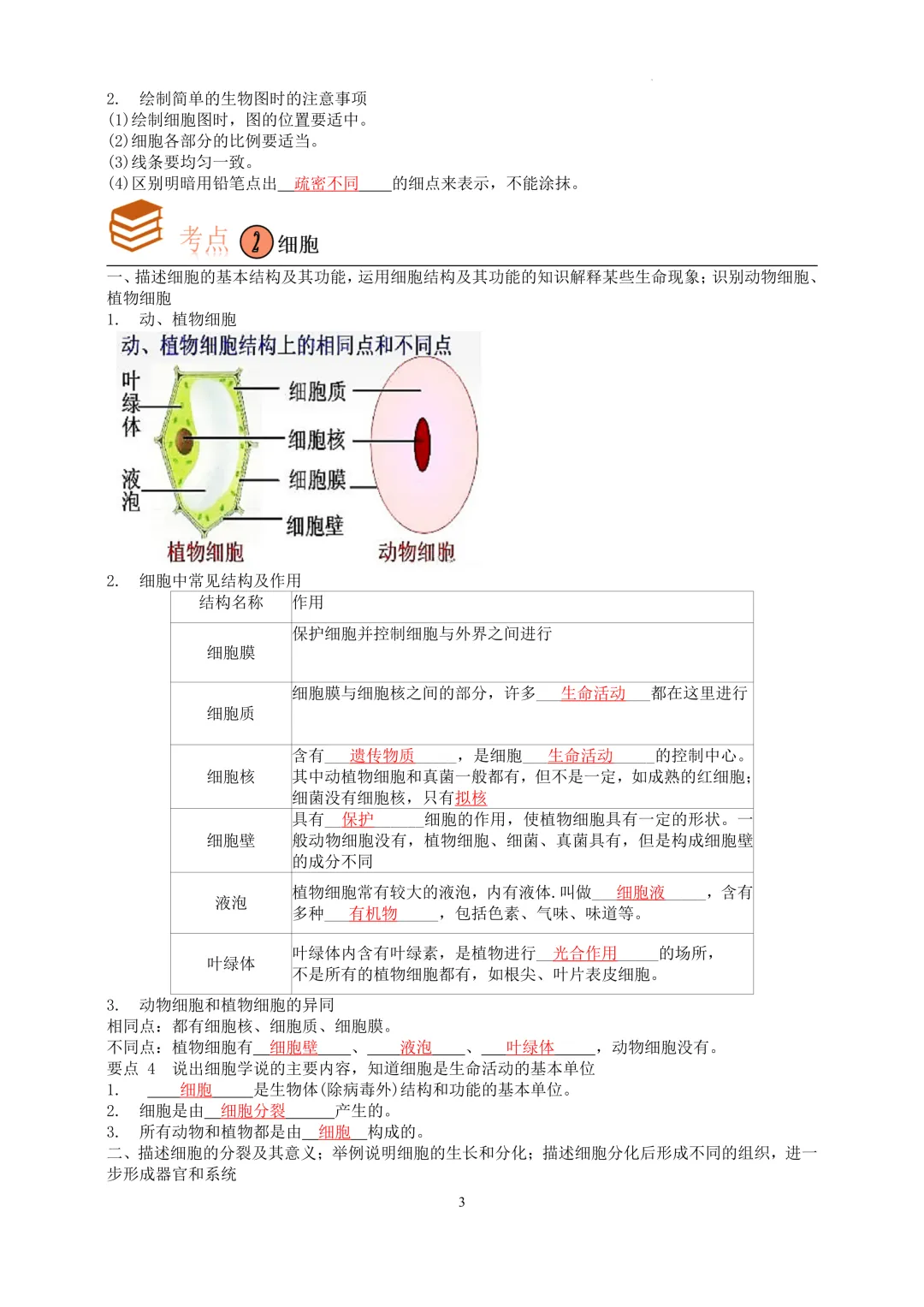 2026中考科学---生物知识点第一讲 第3张