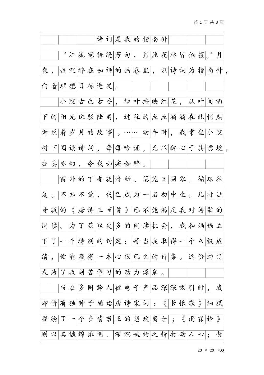 【优秀中考作文】诗词是我的指南针 第1张