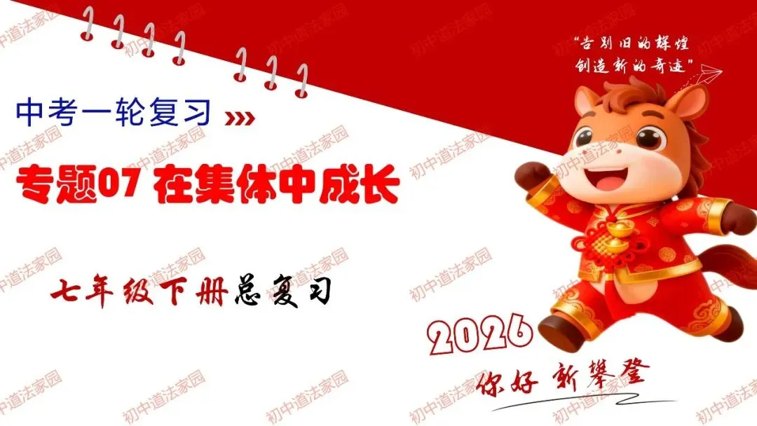 中考政治丨道德与法治一轮复习 专题7 在集体中成长 第1张