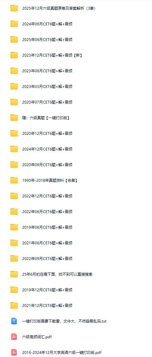 【46级真题】2015-2025年大学英语四六级真题试卷pdf及答案解析,可打印 第2张