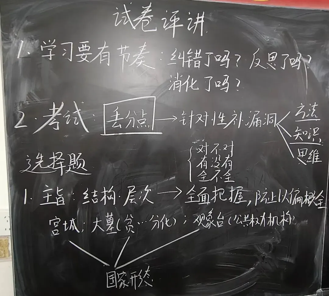 试卷讲评课上我说的一番话!(附试卷讲评的板书、试卷) 第1张