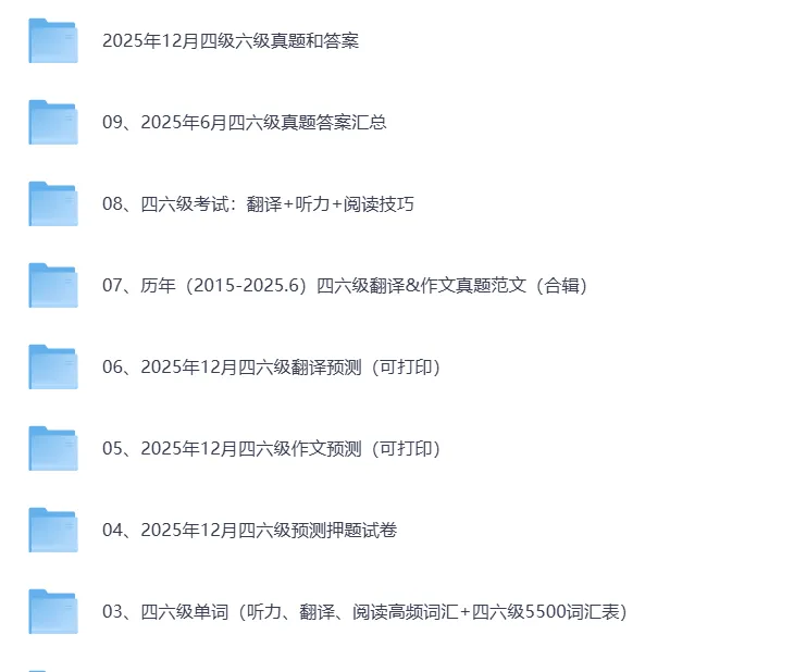 四六级真题及预测卷+翻译预测+作文预测万能模版+名师备考资源 第3张