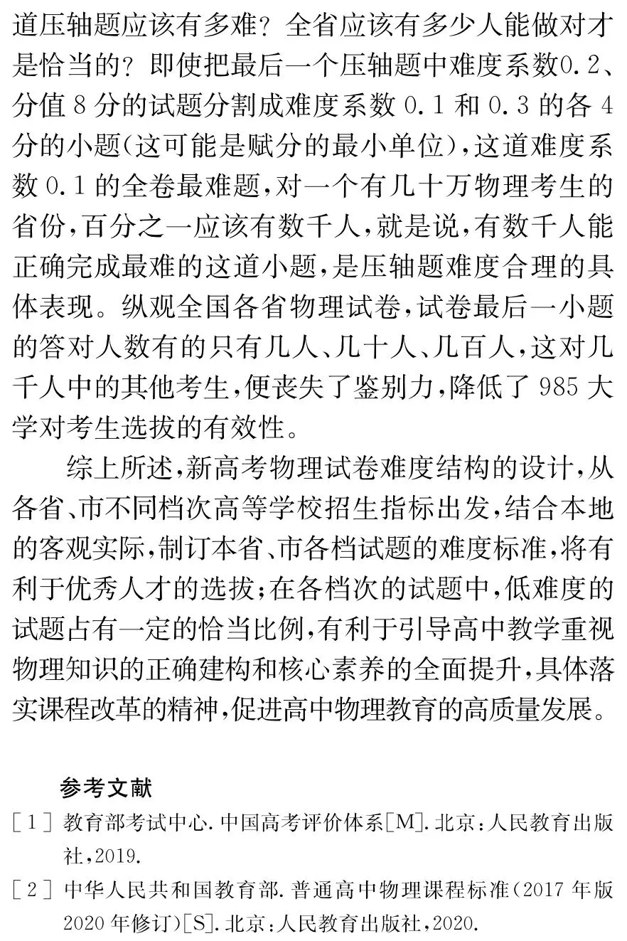 【物理专论】黄恕伯丨新高考物理试卷难度结构设计的一些思考和看法 第9张