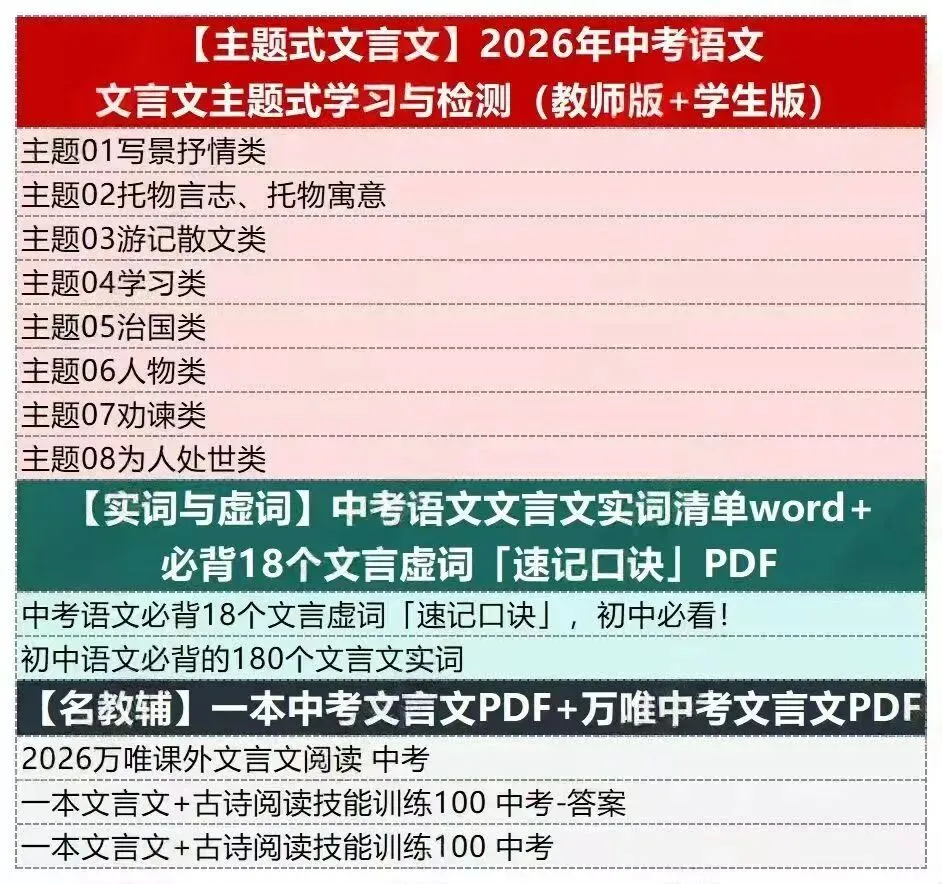2026中考语‮文文‬言文干‮大货‬全 第5张