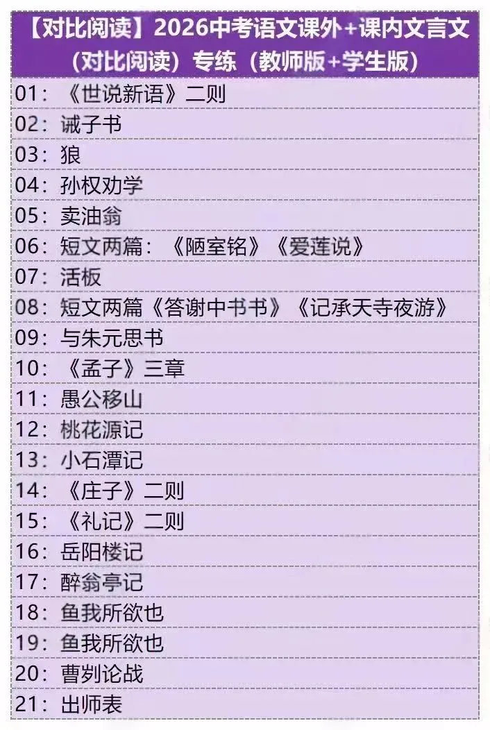 2026中考语‮文文‬言文干‮大货‬全 第7张