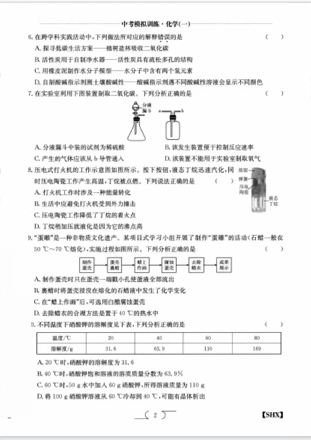 求知报·2026年中考模拟训练化学(一) 第2张