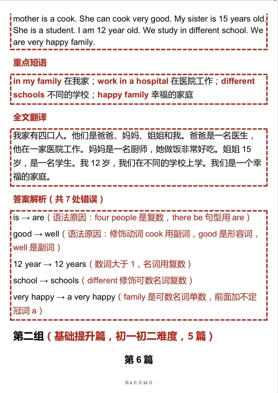 中考必备【初中英语短文改错50篇】,可打印 快收藏 第6张