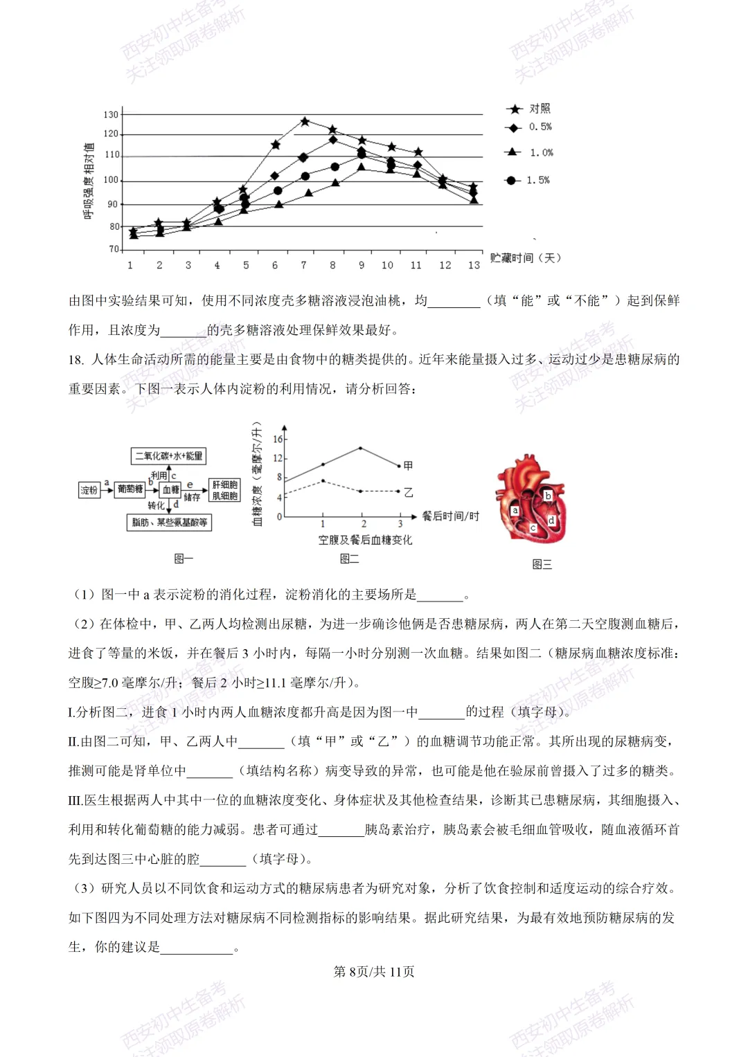 生物复习真题!西安2025中考模拟【高新一中】八年级五模考试,生物试题,试卷+完整版答案,免费下载! 第14张