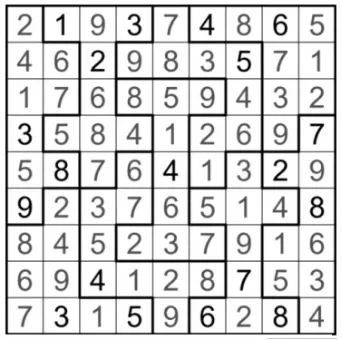 数独竞赛真题-不规则数独:2026年GP竞赛第二轮第14题(分值125) 第2张 数独竞赛真题-不规则数独:2026年GP竞赛第二轮第14题(分值125) 第2张