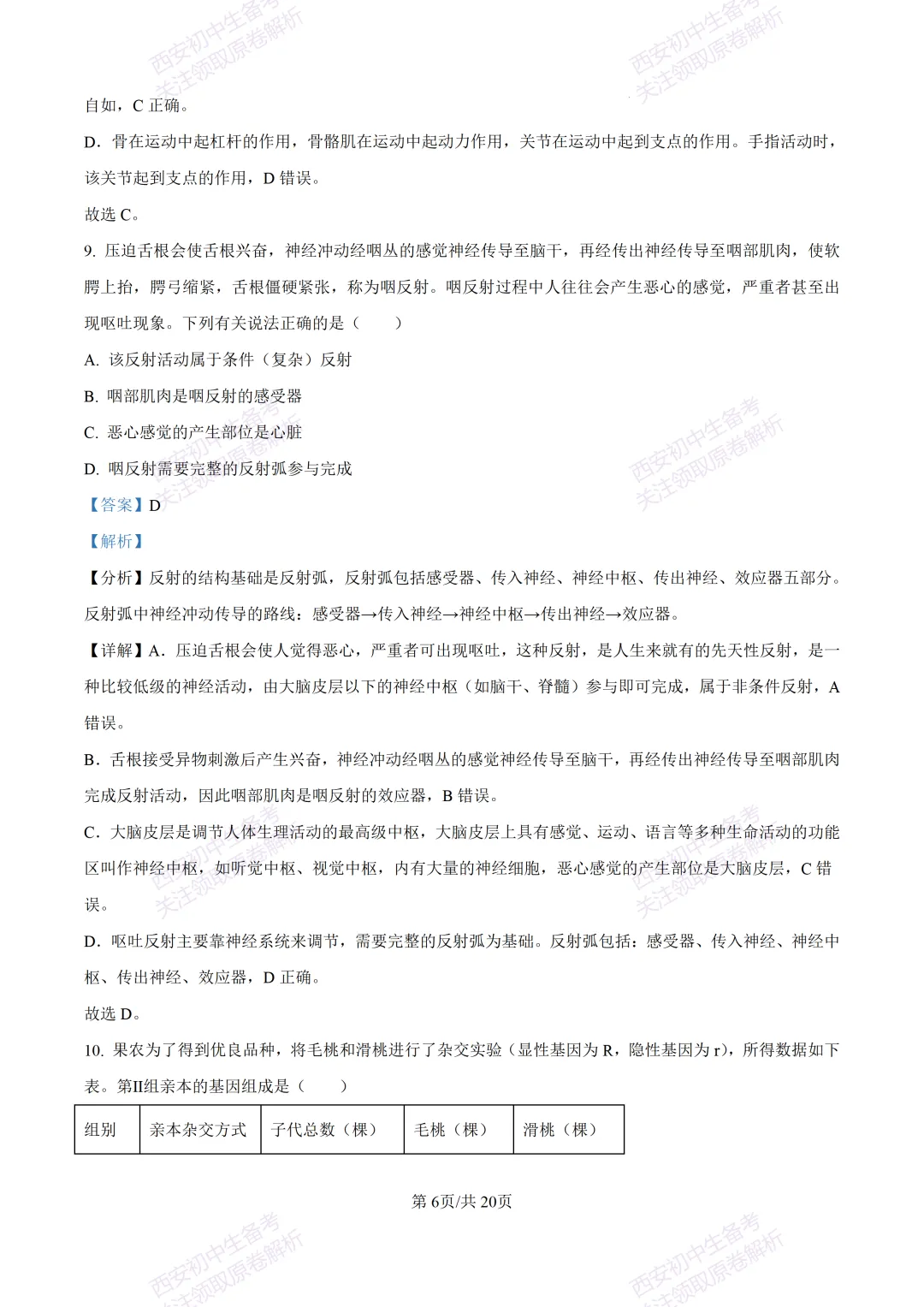 生物复习真题!西安2025中考模拟【莲湖区】八年级三模考试,生物试题,试卷+完整版答案,免费下载! 第22张