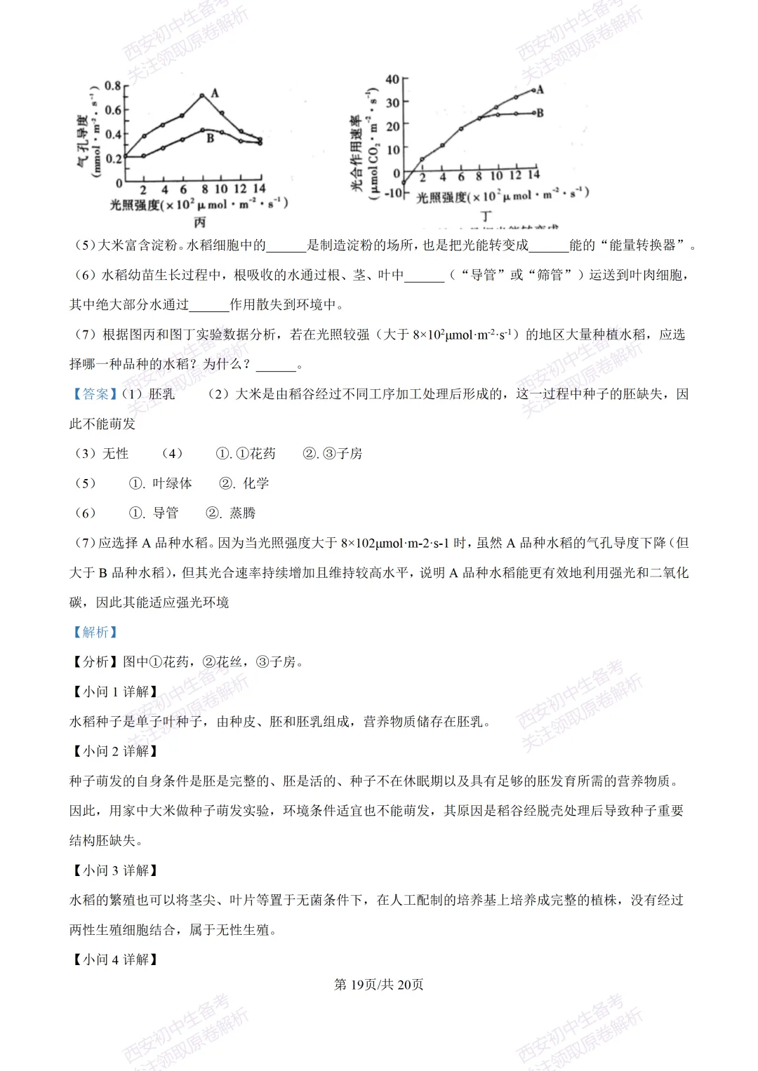 生物复习真题!西安2025中考模拟【莲湖区】八年级三模考试,生物试题,试卷+完整版答案,免费下载! 第35张