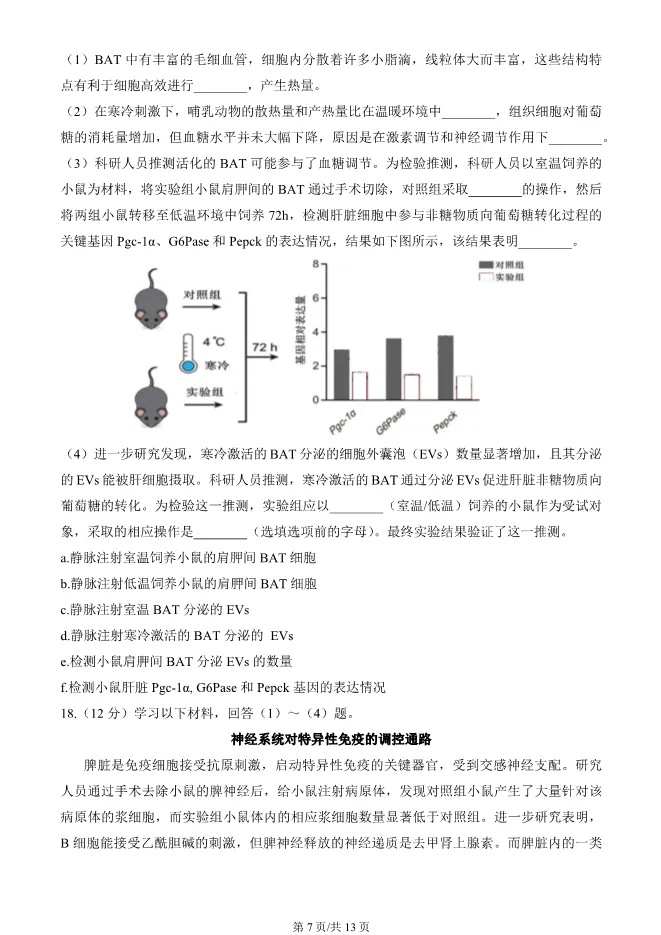 2024北京朝阳高二上册期末生物试卷(有答案)【可下载】 第7张