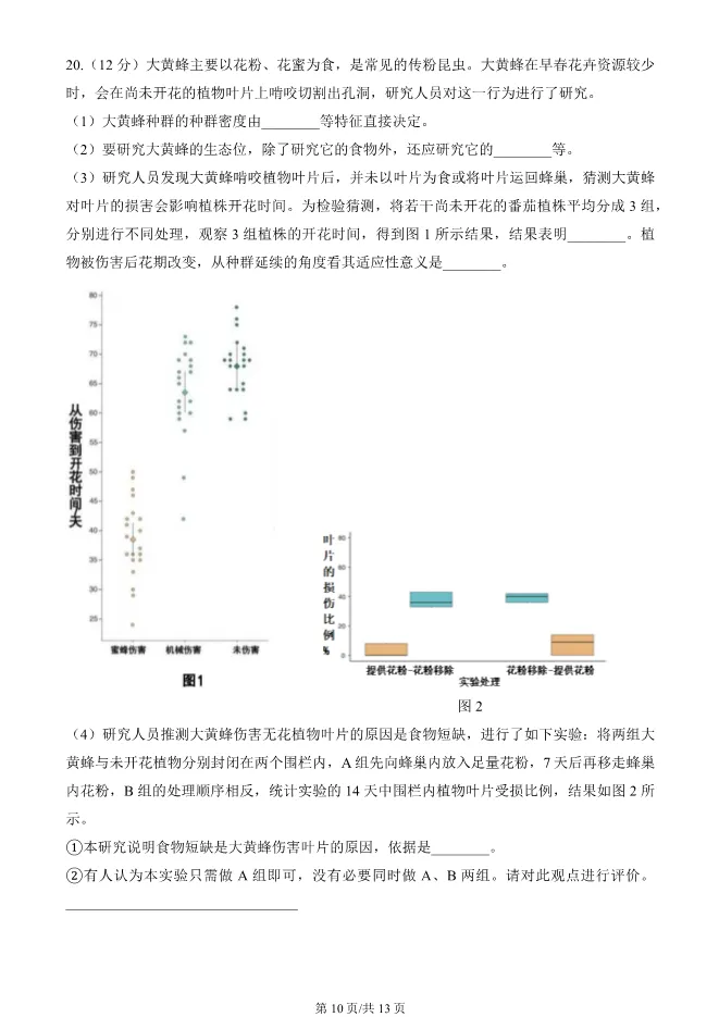 2024北京朝阳高二上册期末生物试卷(有答案)【可下载】 第10张