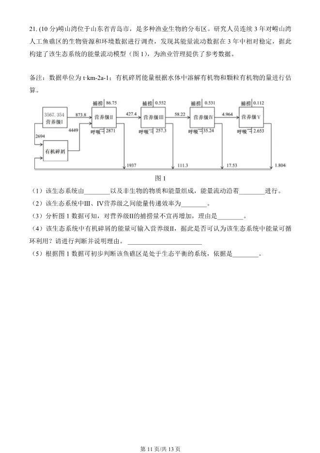 2024北京朝阳高二上册期末生物试卷(有答案)【可下载】 第11张