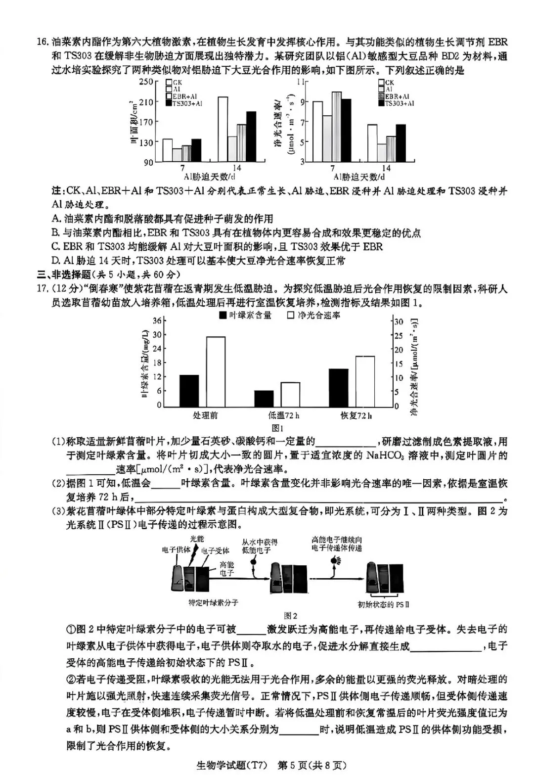 湖南师大附中2026届高三月考试卷七生物 第5张