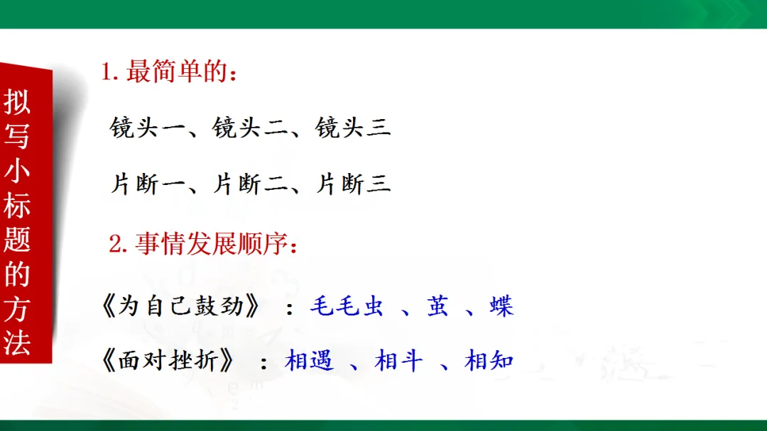 中考作文复习:小标题扮靓你的作文ppt 第27张 中考作文复习:小标题扮靓你的作文ppt 第27张
