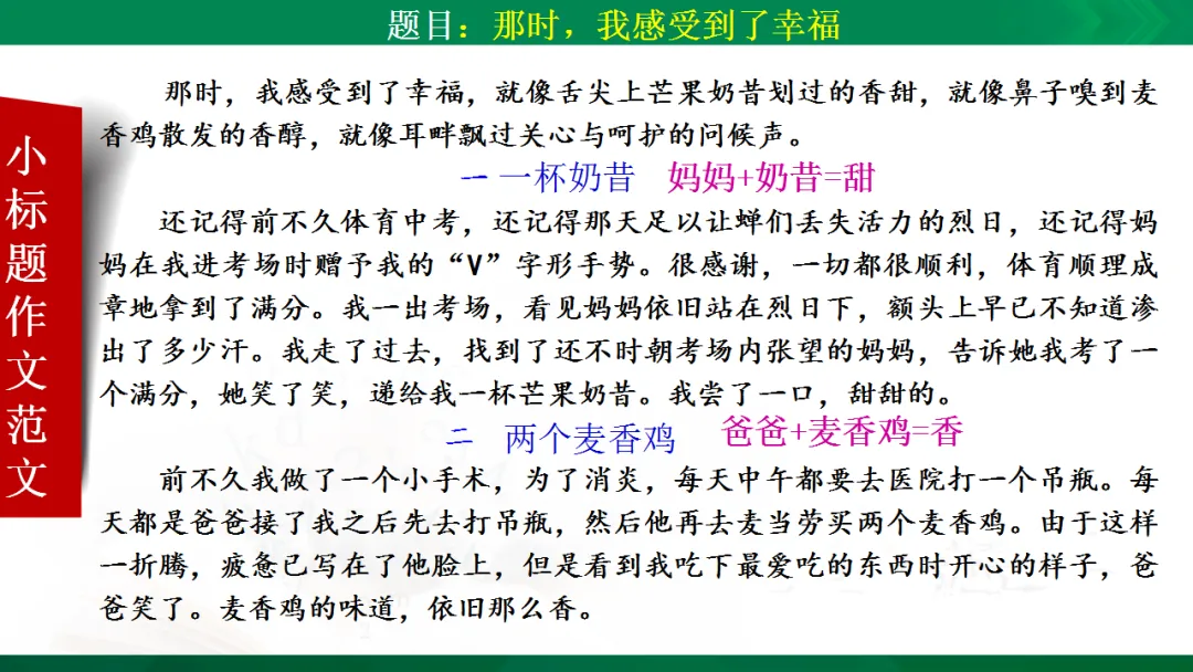 中考作文复习:小标题扮靓你的作文ppt 第39张 中考作文复习:小标题扮靓你的作文ppt 第39张