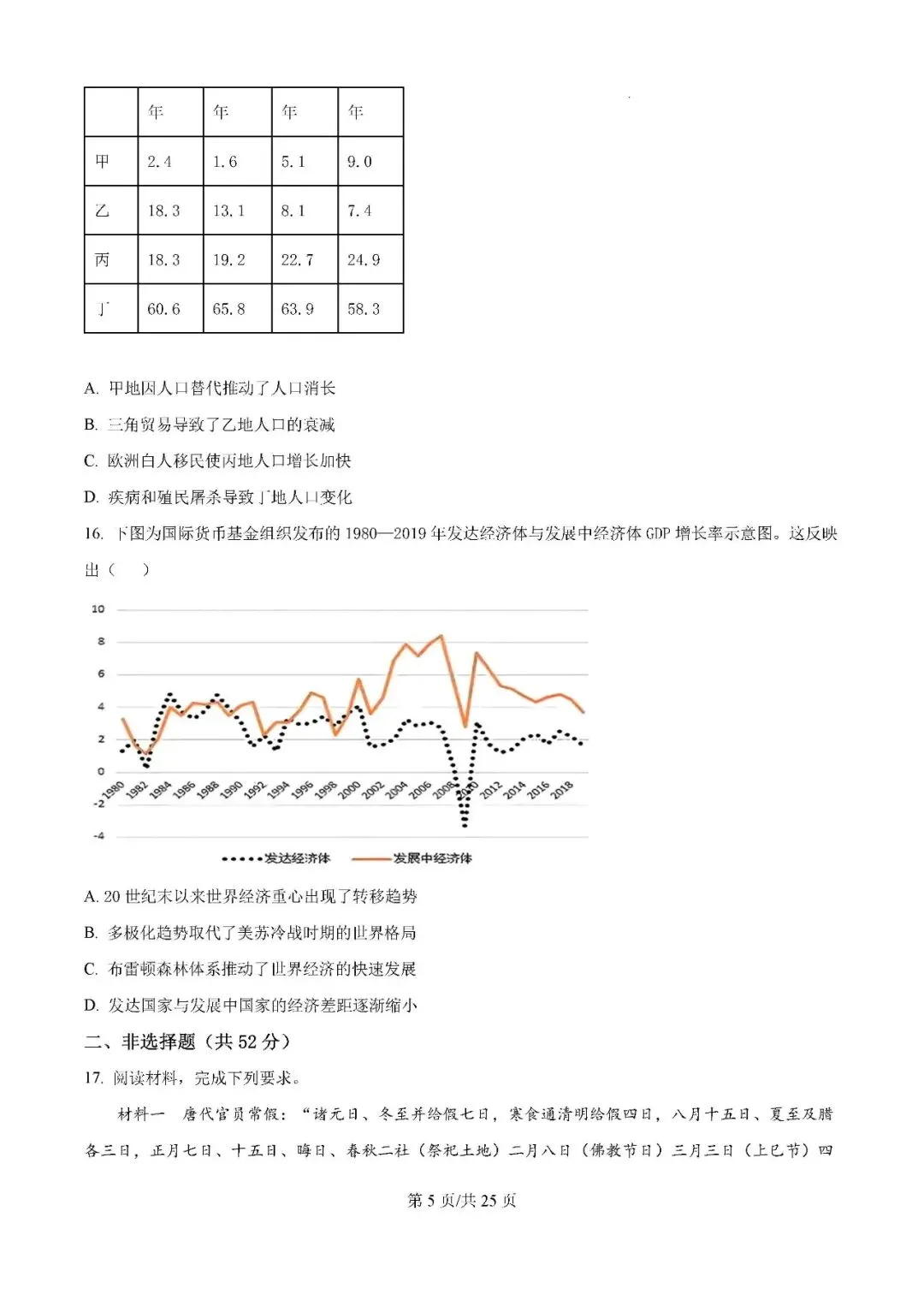 2025年银川一中高三第一次模拟考试历史试题及答案解析 第5张