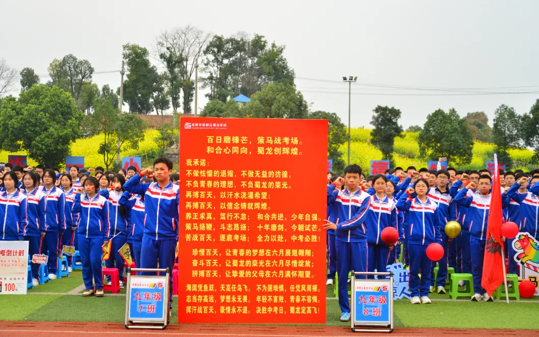 少年逐梦 一马当先——新都区蜀龙学校中考誓师大会 第21张