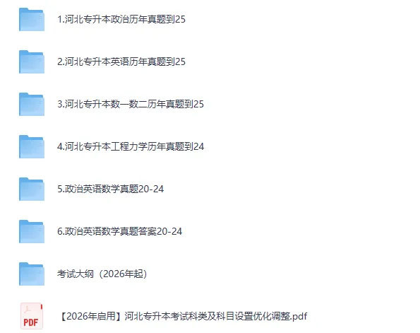 2025年河北专升本统考历年真题试卷及答案电子版pdf 第2张 2025年河北专升本统考历年真题试卷及答案电子版pdf 第2张