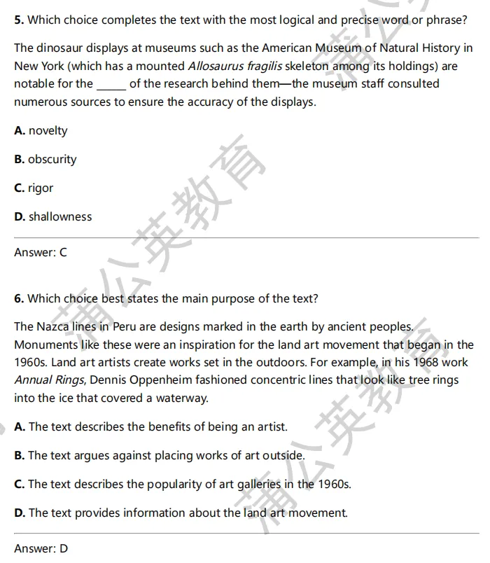 【最新】亚太SAT真题电子版分享!2026年3月SAT阅读M1真题及答案pdf汇总(完整版高清) 第7张