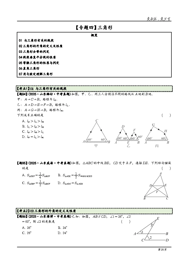2026年山东中考数学三年真题分类汇编(山东版)+答案详解下载 第27张