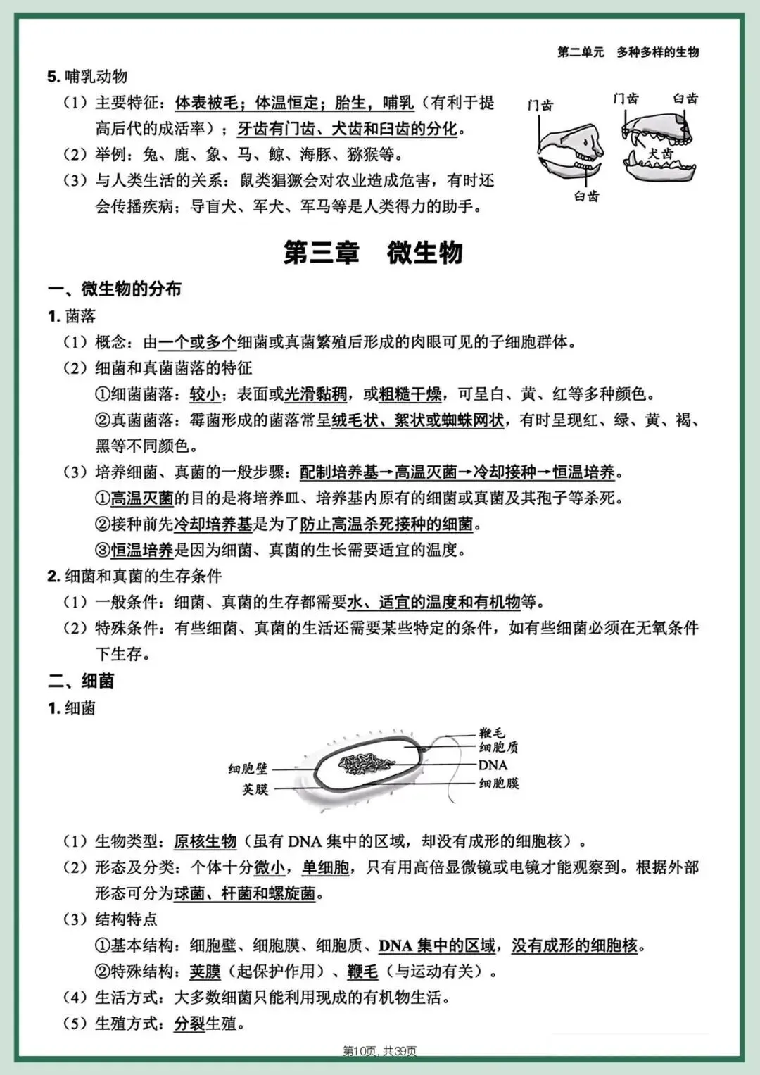 备战中考|2026春新八年级下册《生物会考》全册知识点梳理,完整版可打印下载! 第12张
