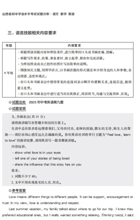 山西省教育考试命题中心:中考英语书面表达 第4张