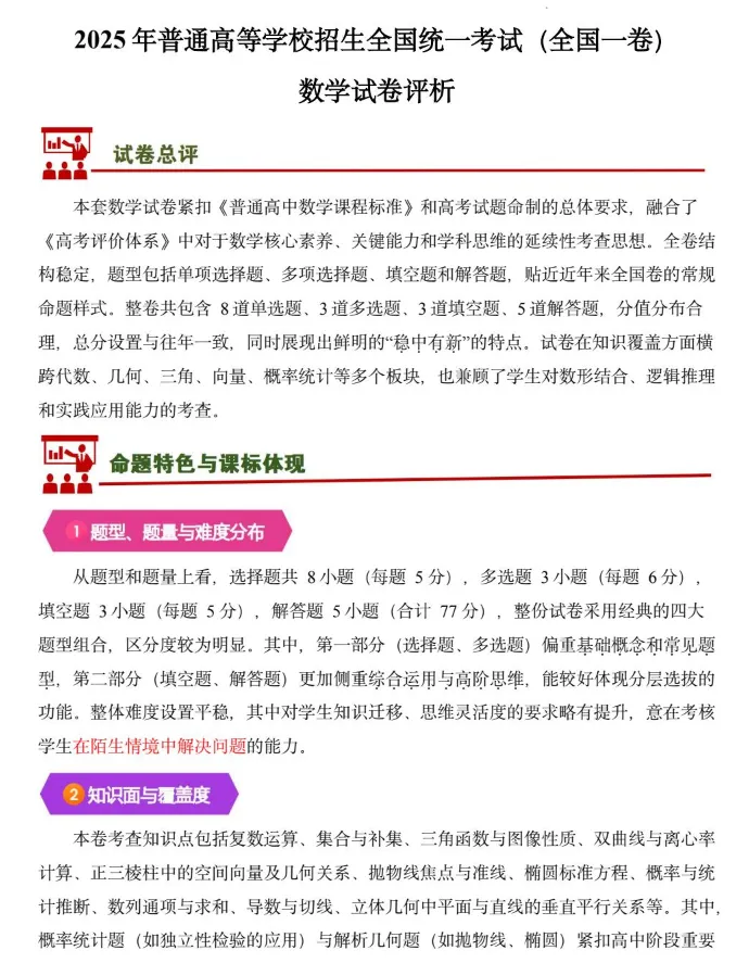 2025年全国新高考一卷:数学真题试卷及参考答案合集下载【含试题分析+评分标准】 第5张