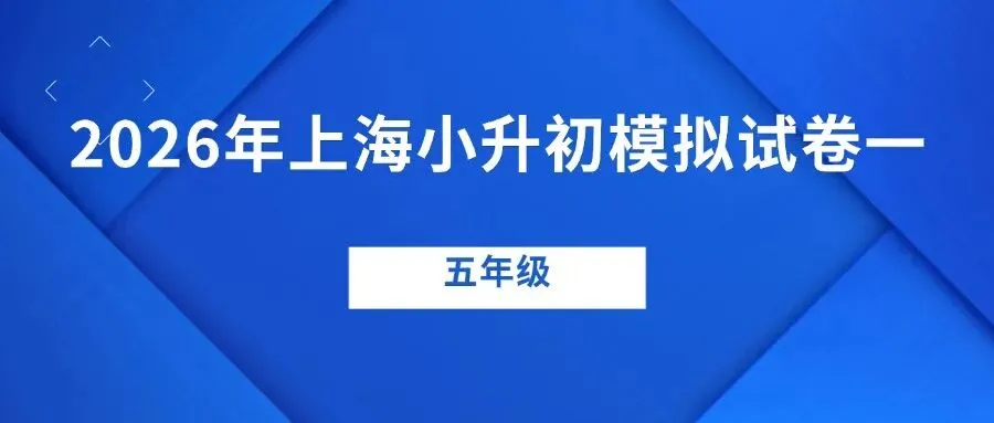 小升初试卷!2026年上海数学模拟试卷来了(附答案) 第2张