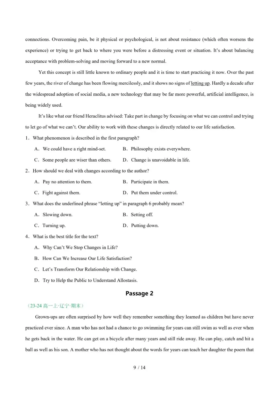 高一英语期末复习真题专题三---阅读理解(议论文) 第9张