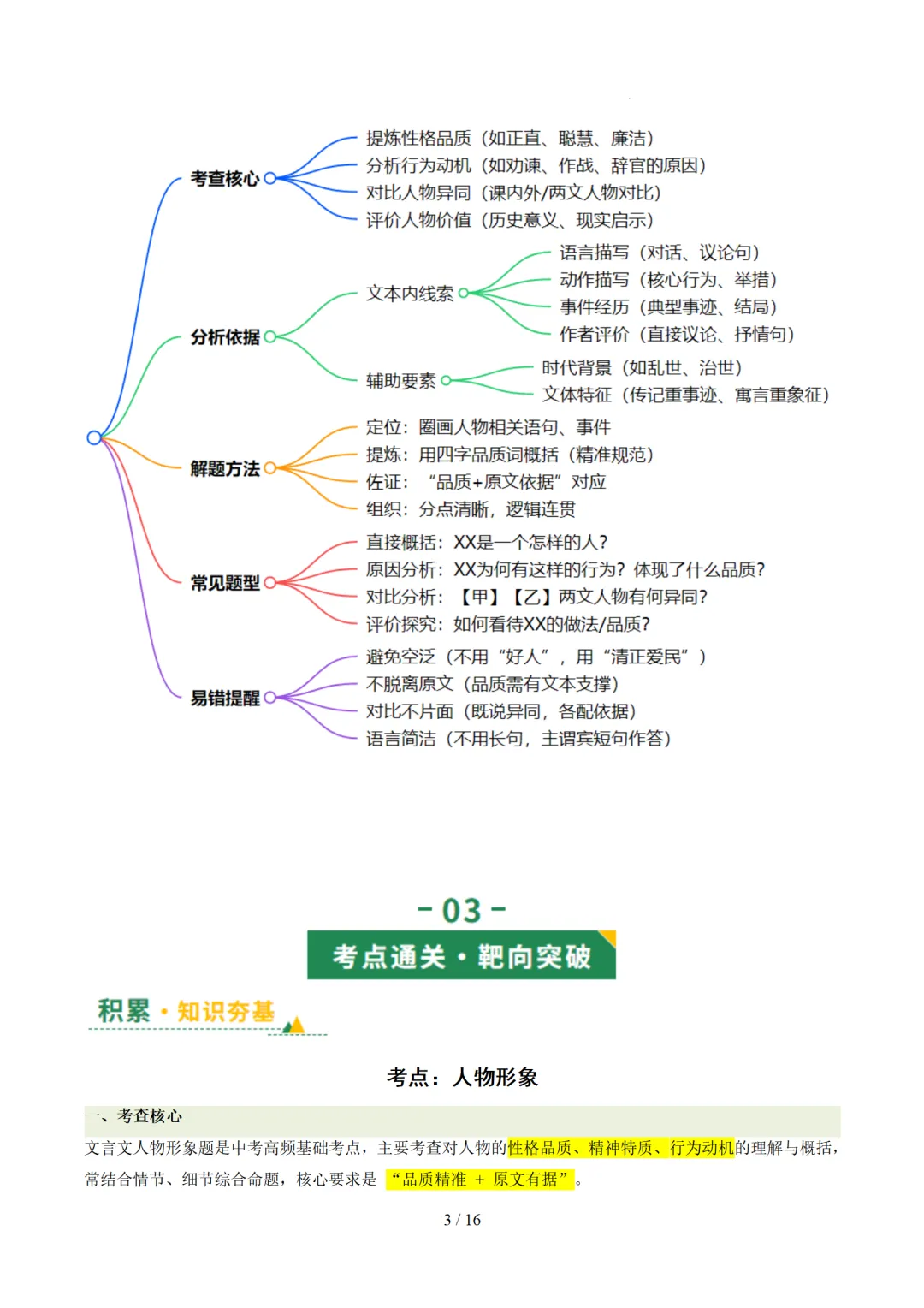 2026年中考语文复习文言文阅读第4讲《 人物形象・特质剖析》讲练测 第45张