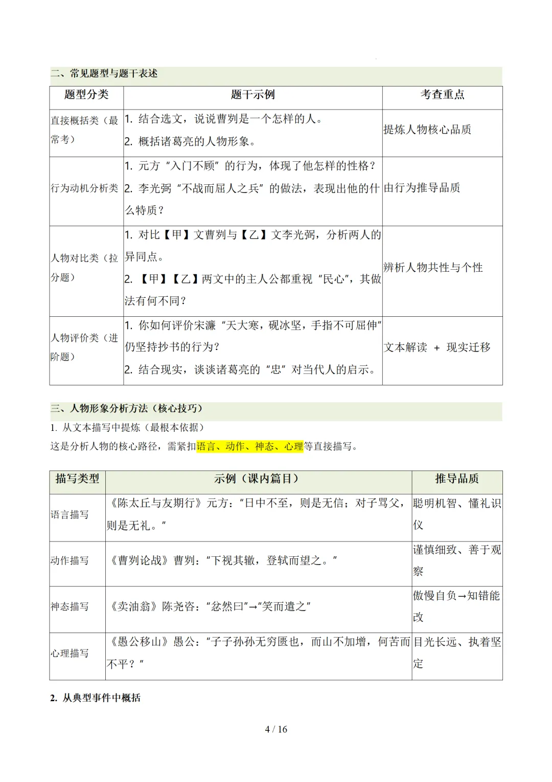 2026年中考语文复习文言文阅读第4讲《 人物形象・特质剖析》讲练测 第46张