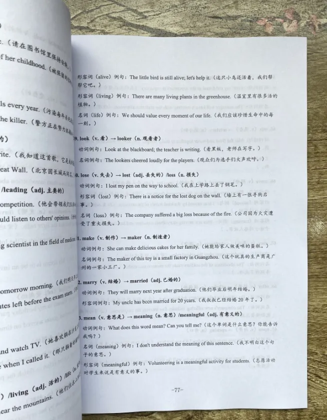《新中考英语常考词性转换集训册》语法填空、完形填空及书面表达中提分的关键抓手 第10张