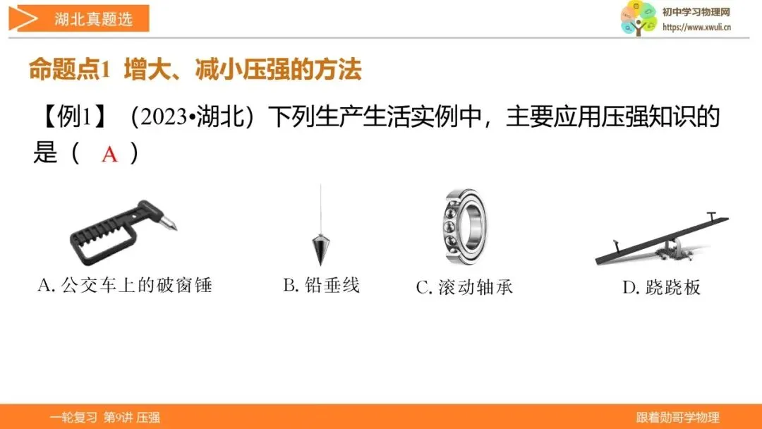 第9讲 压强(湖北新中考备考与指导) 第32张 第9讲 压强(湖北新中考备考与指导) 第32张