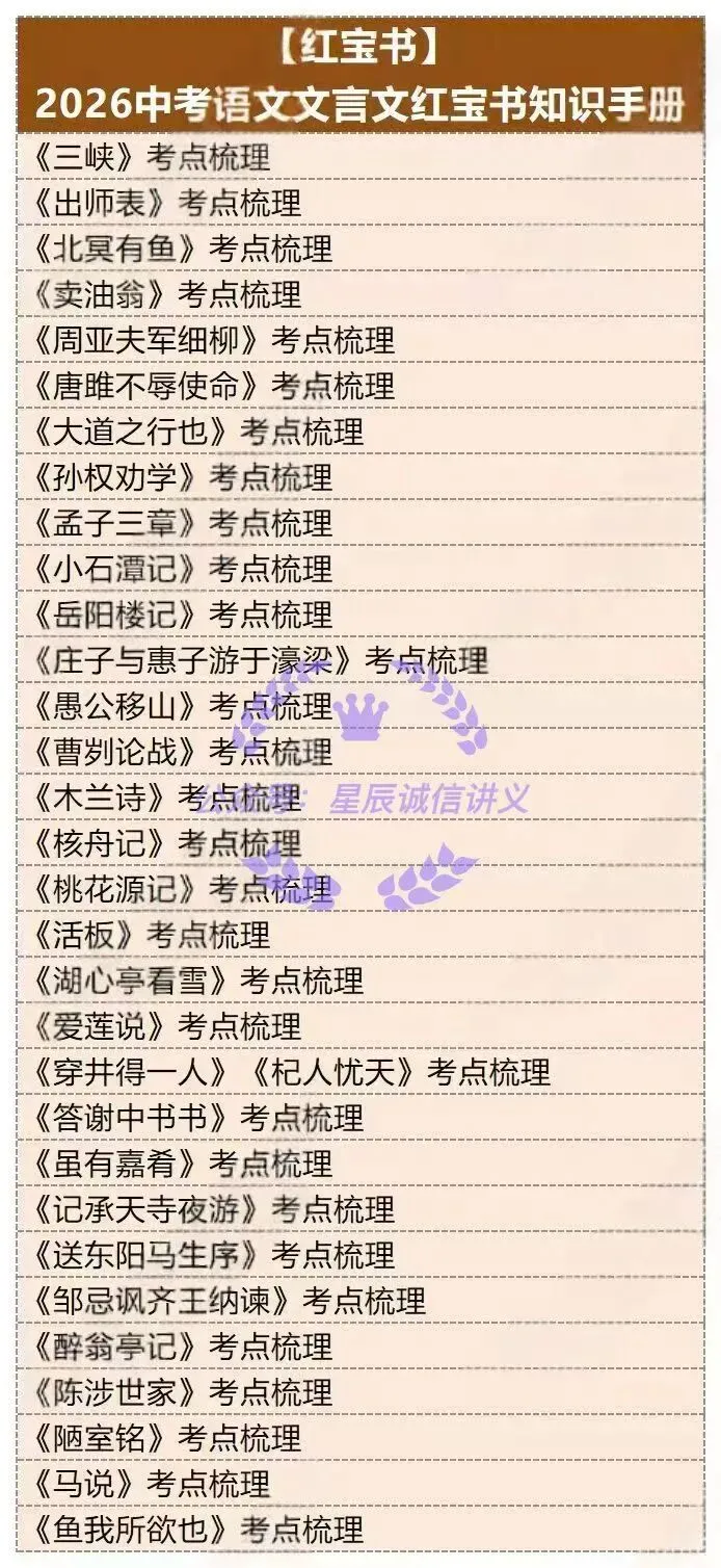 2026中考语文文言文干货大全word版电子资料 第2张