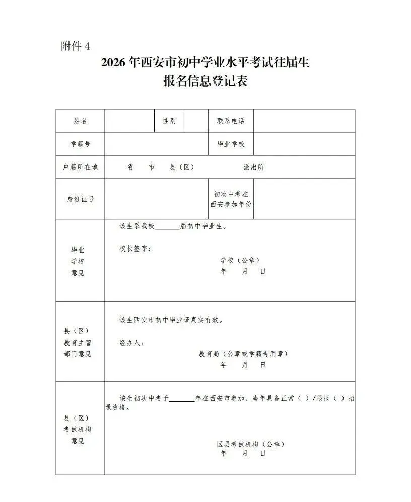 3.17今日起!西安各地发布2026中考考生报名须知,含资审资料清单,必看! 第44张