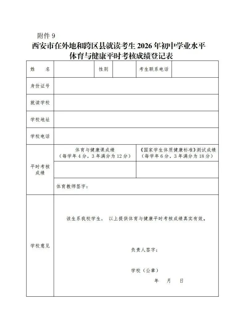 3.17今日起!西安各地发布2026中考考生报名须知,含资审资料清单,必看! 第46张