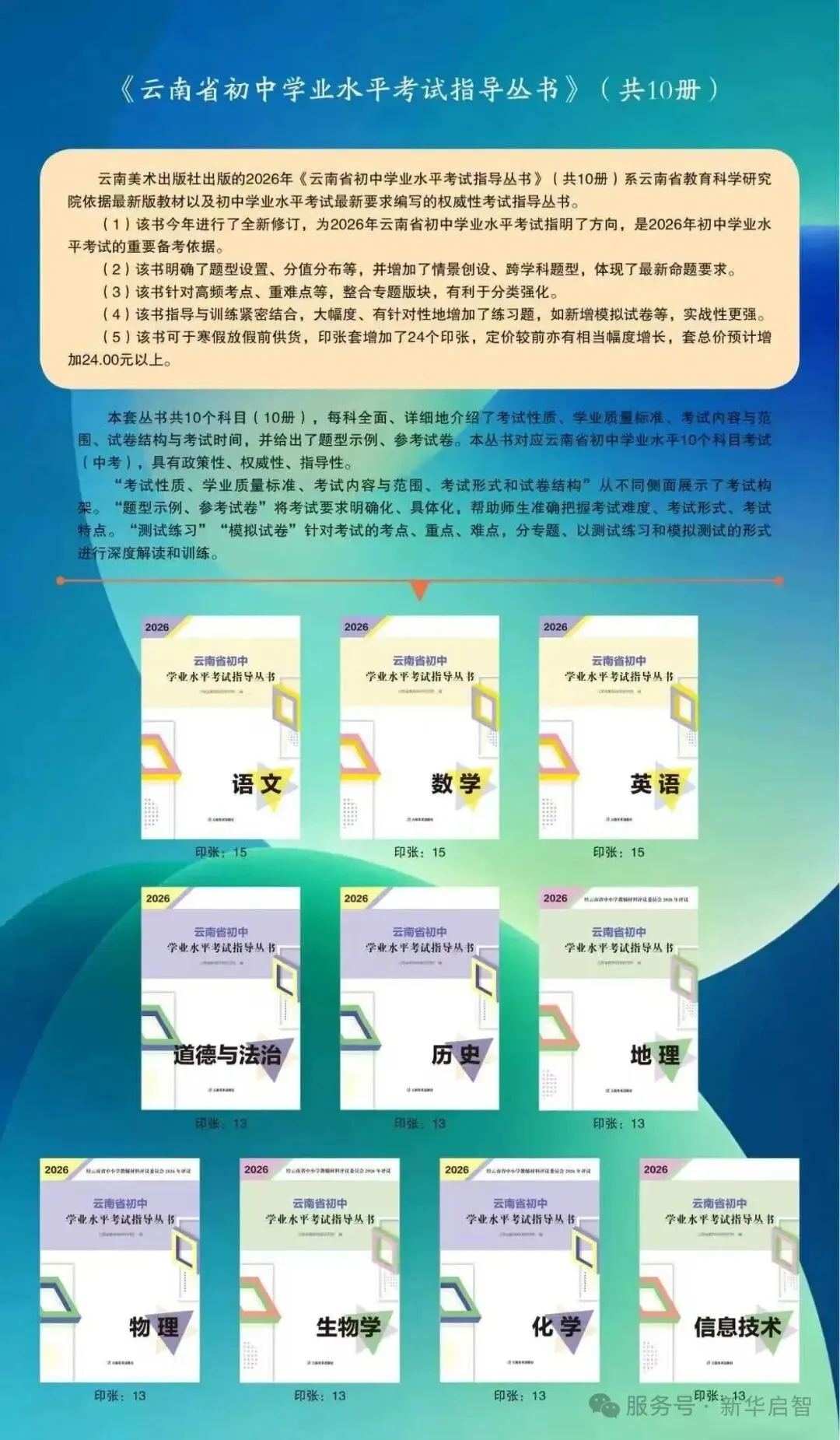 【中考注意】中考各学科新变化,2026云南省初中学业水平考试指导丛书一览! 第1张