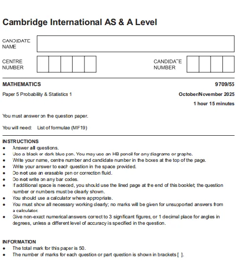 2025年10月ALevel大考真题解析:ALevel数学/ALevel高数/ALevel物理/ALevel化学 第2张