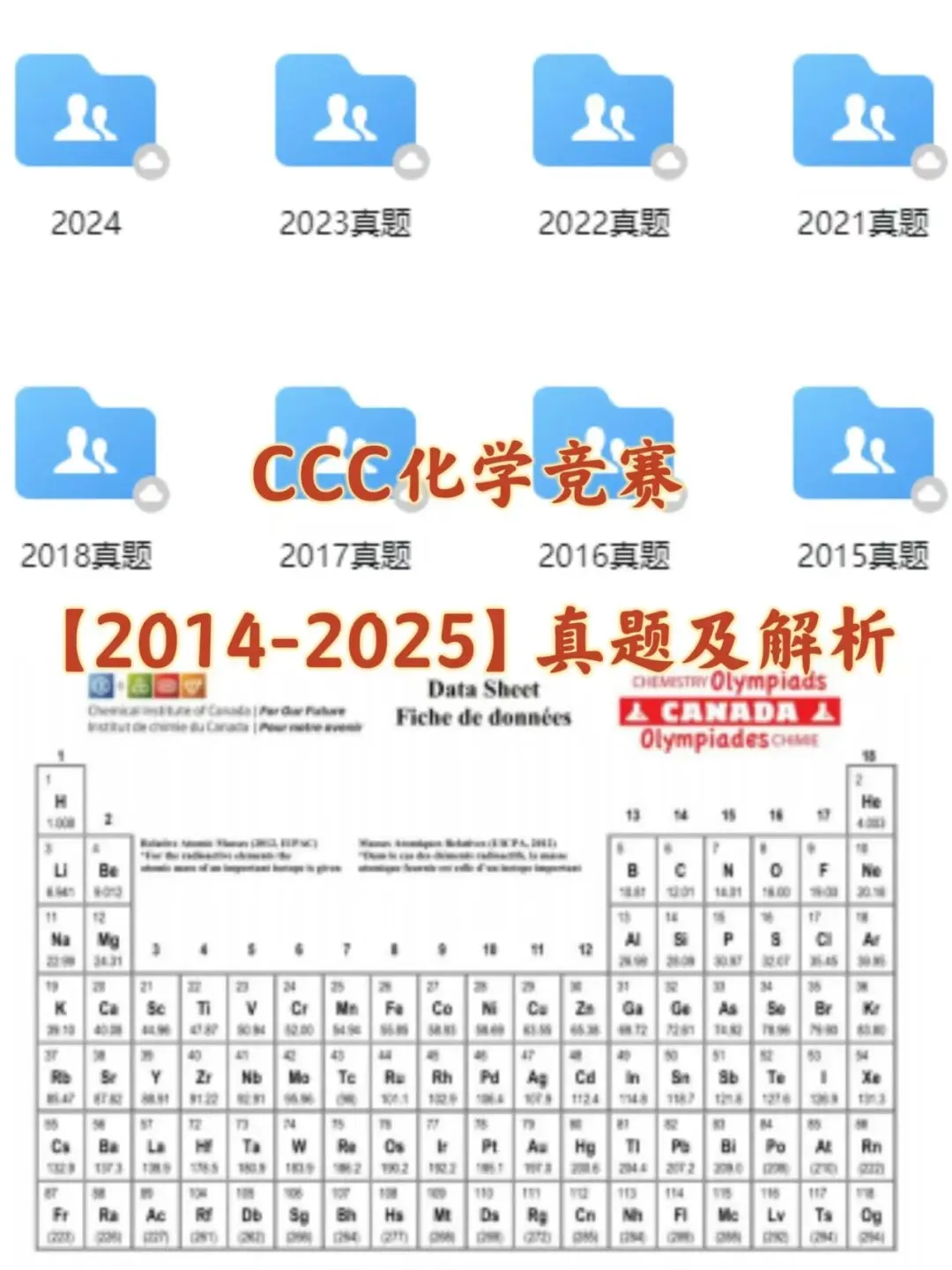 CCC化学竞赛【2014-2025】真题合集!电子版PDF附解析~ 第1张